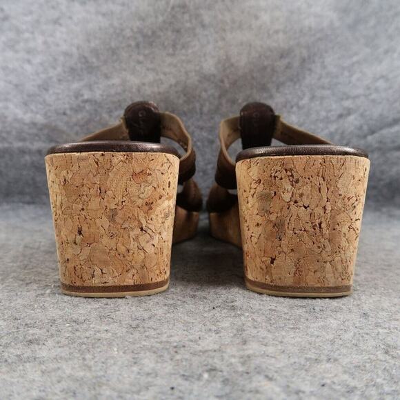 Donald Pliner Shoes Women 9 Wedge Sandal Fashion Slip On Square Toe Cork Classic - Picture 4 of 14